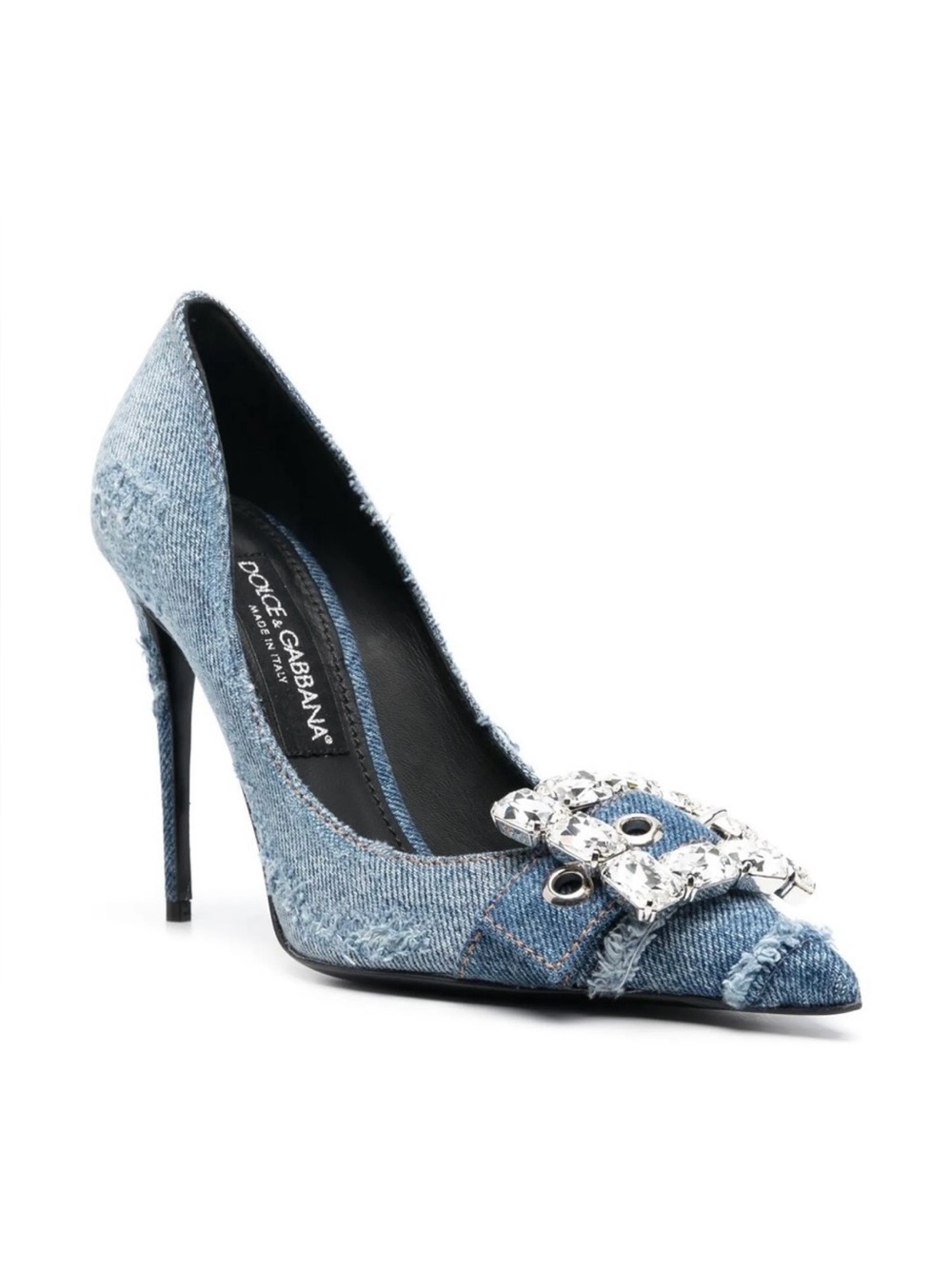 Dolce & Gabbana
patchwork denim pumps with rhinestone buckle